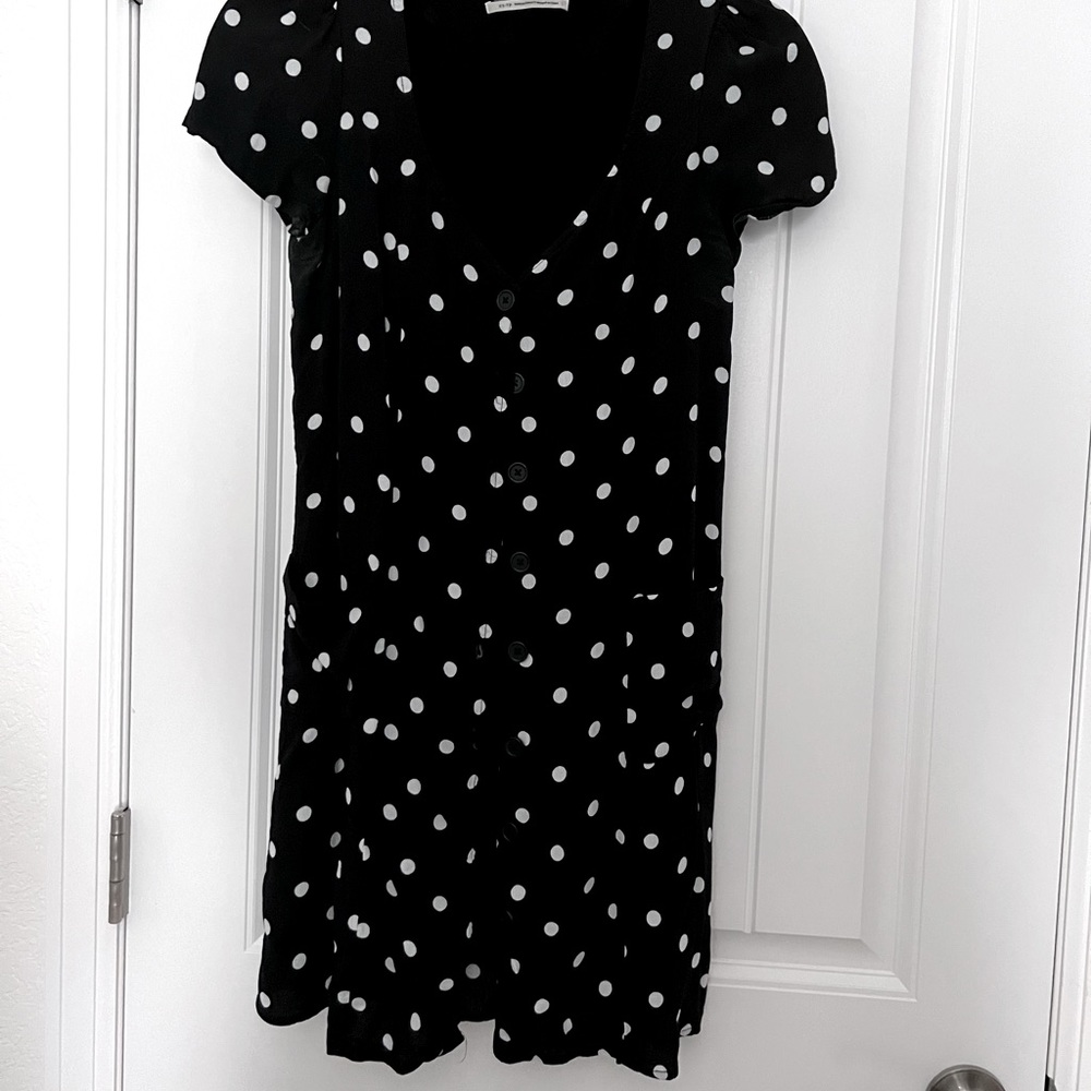 Urban Outfitters Black Dress with White Polka Dots